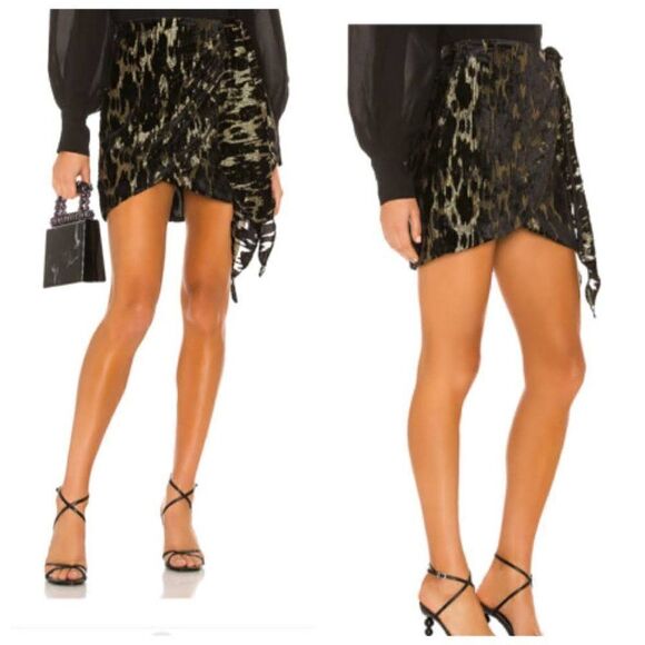 Bardot Ariella Mini Skirt Black Metallic Velvet - Picture 1 of 10